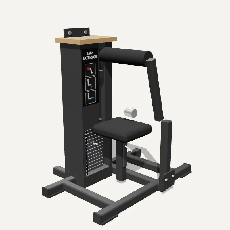 Modelo 3D: Extensão Lombar Máquina
